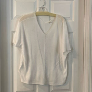 Lou & Grey white short sleeve light weight sweater, small